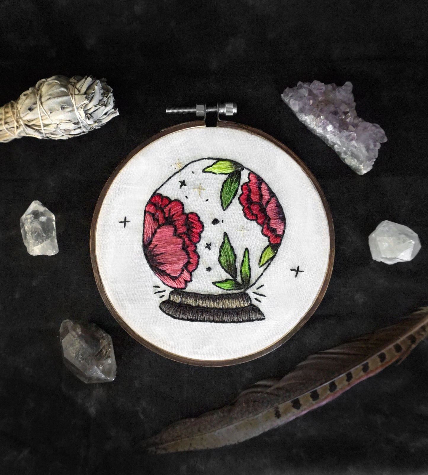 Crystal Ball Embroidery Art